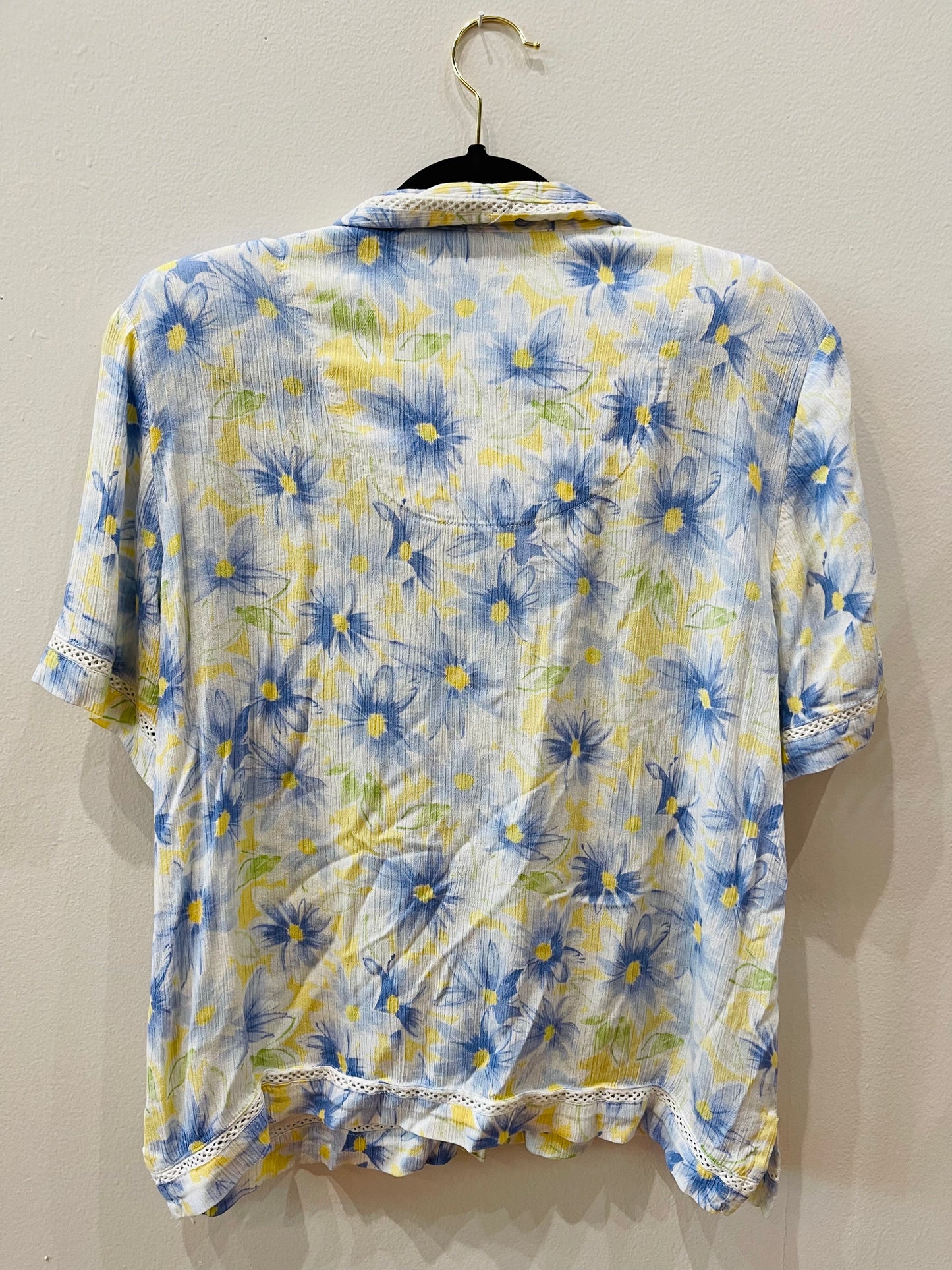Yellow and Blue Floral Blouse